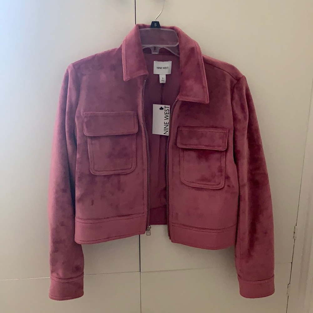 Nine West Pink Suede-Like Jacket w/Front Pockets